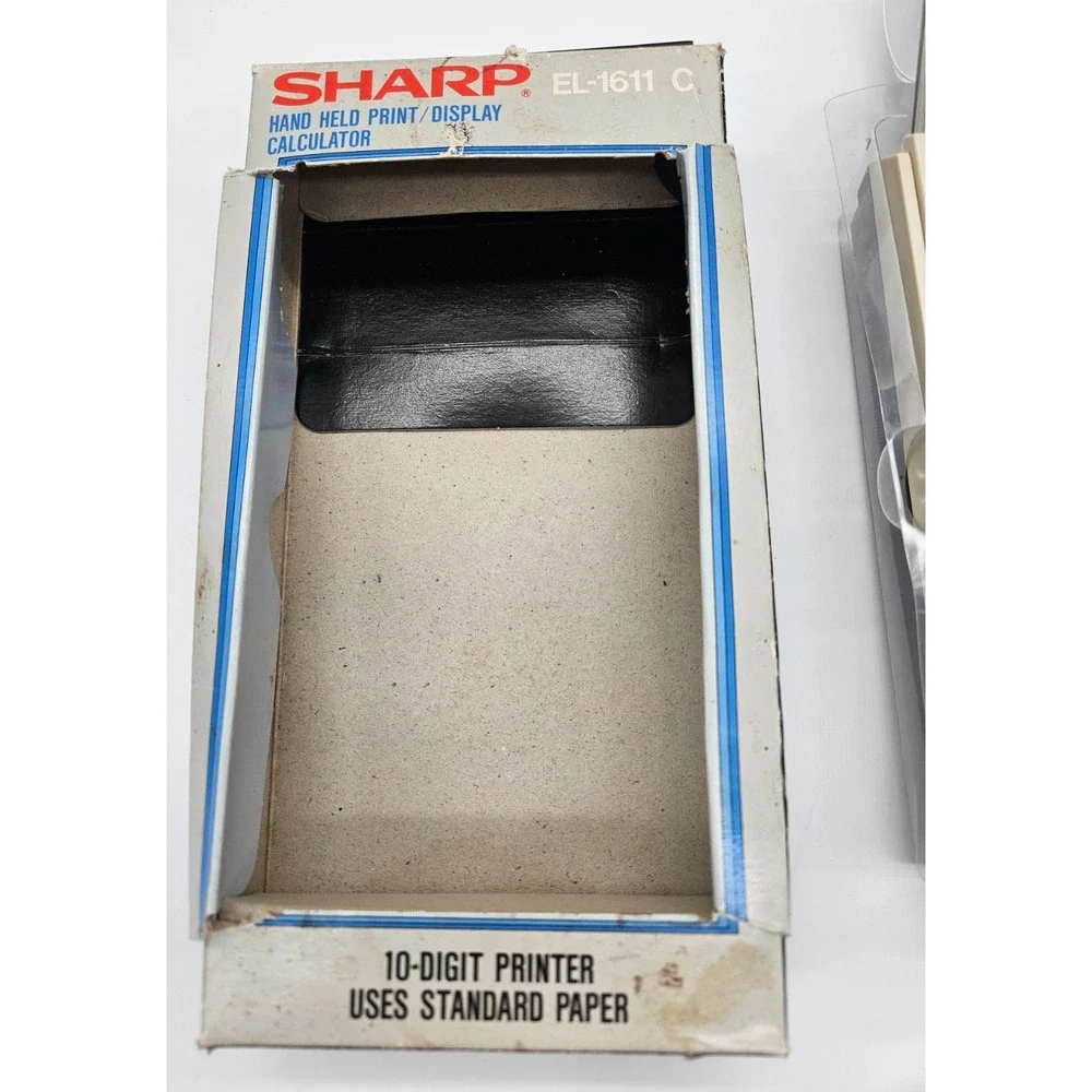 Vintage Sharp EL-1611 C Hand Held Print Display Calculator 10-Digit Printer‎